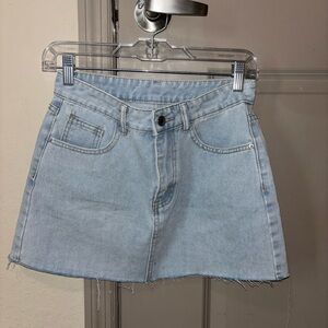 Light Blue Denim Mini Skirt